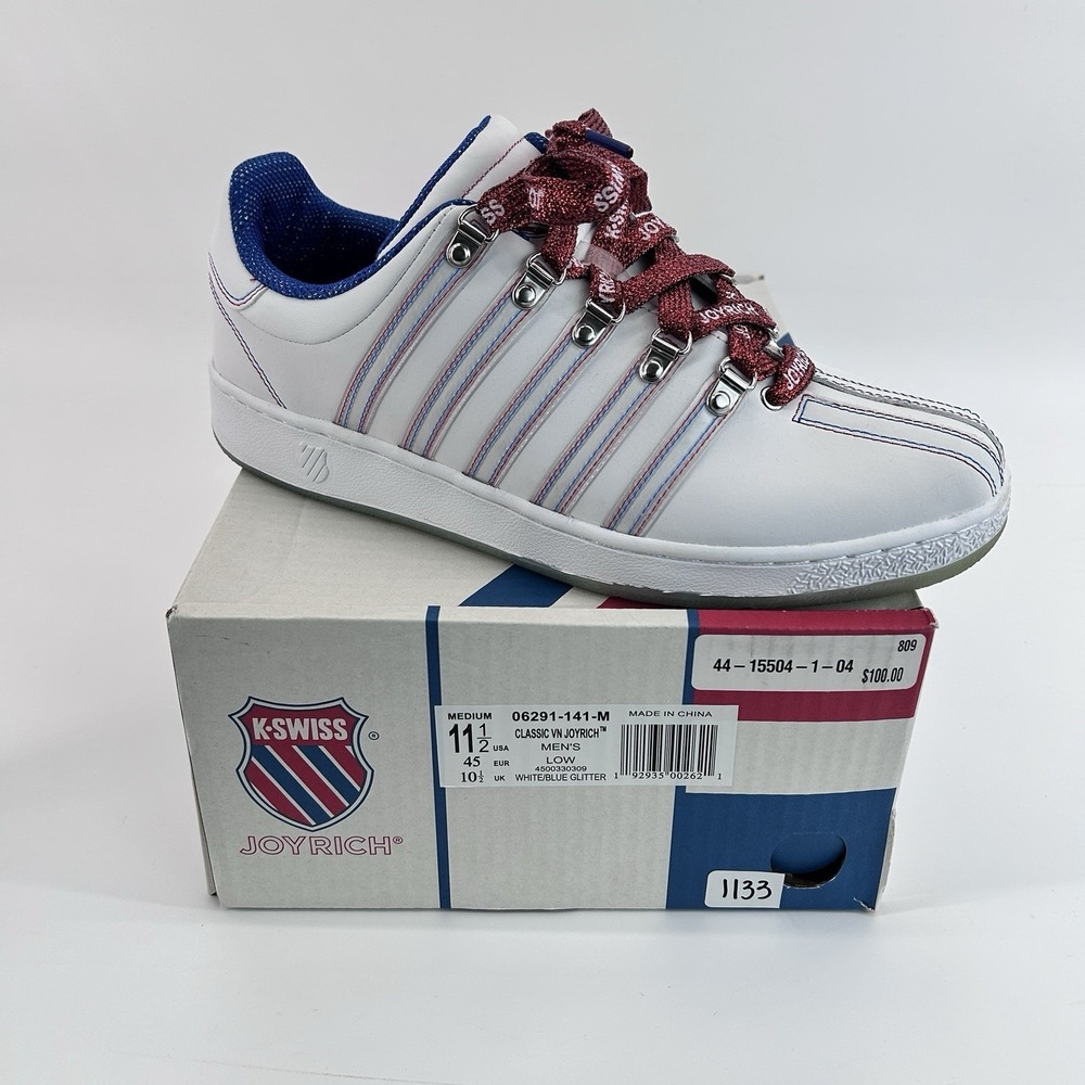 K Swiss Joyrich Sneakers Mens 11.5 White Red Blue Streetwear Festival Low Top